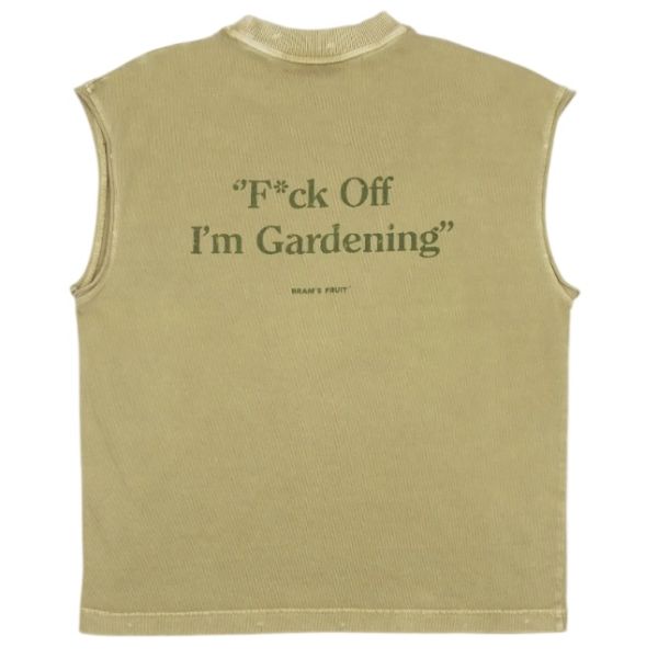 Bram’s Fruit Gardening Distressed Sleeveless T-shirt Licht Groen