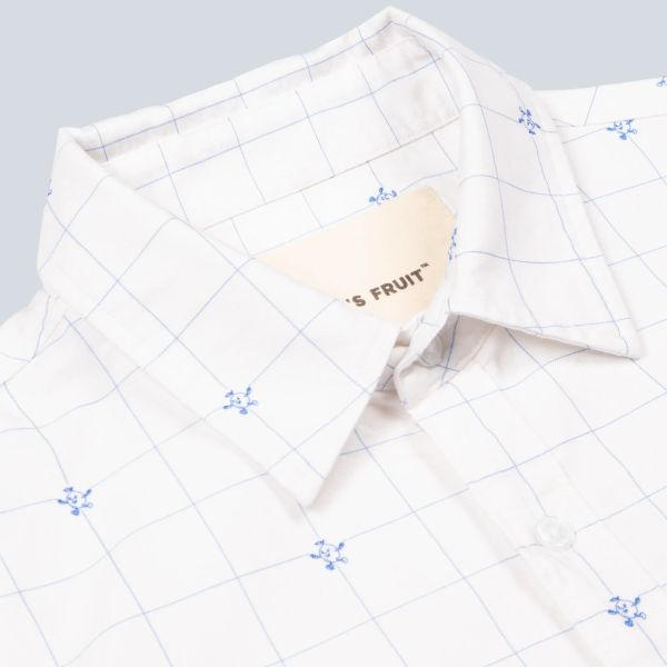 Bram's Fruit Lemon Checkered Overhemd Wit/Blauw