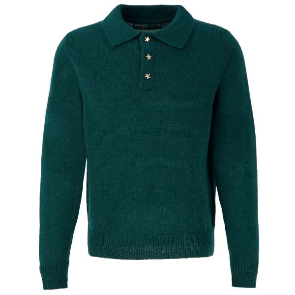 Bram's Fruit Lemon Knitted Polo Donker Groen