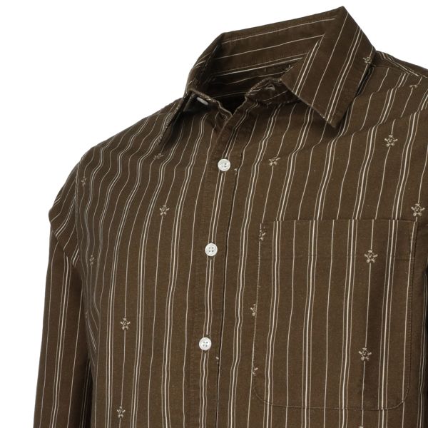 Bram's Fruit Lemon Pattern Oxford Overhemd Bruin