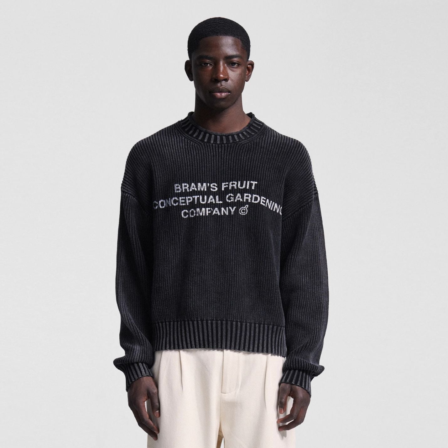 Bram’s Fruit Stamp Knit Sweater Antraciet