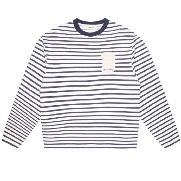 Bram's Fruit Varsity Striped Longsleeve T-shirt Wit/Navy