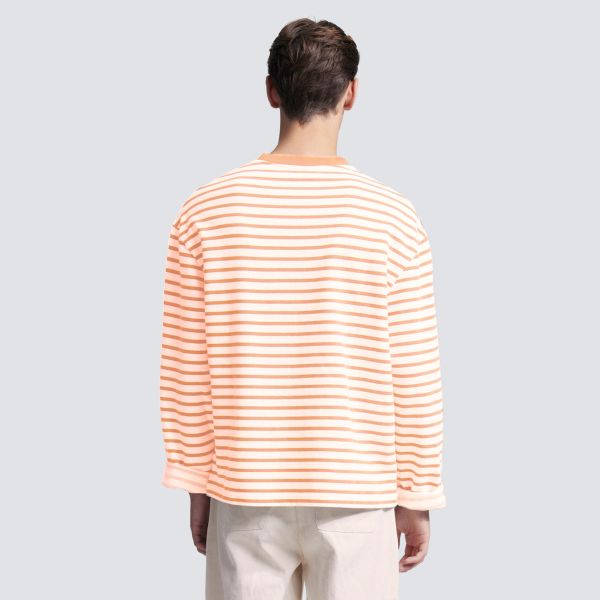 Bram's Fruit Varsity Striped Longsleeve T-shirt Wit/Oranje
