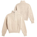 Bram’s Fruit Fisherman Knitted Quarter Zip Sweater Beige