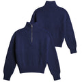 Bram’s Fruit Fisherman Knitted Quarter Zip Sweater Donker Blauw