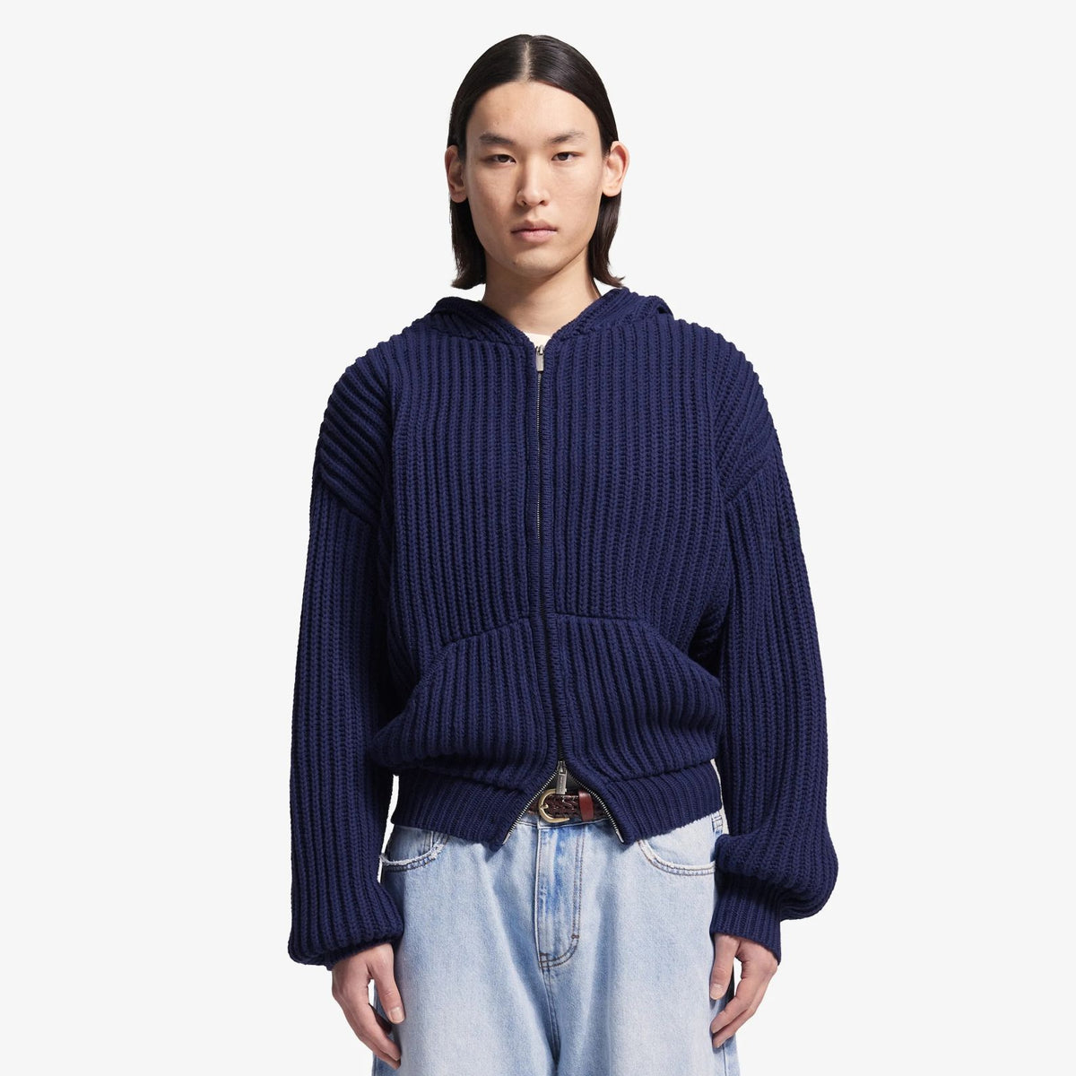 Bram’s Fruit Fisherman Knitted Vest Donker Blauw