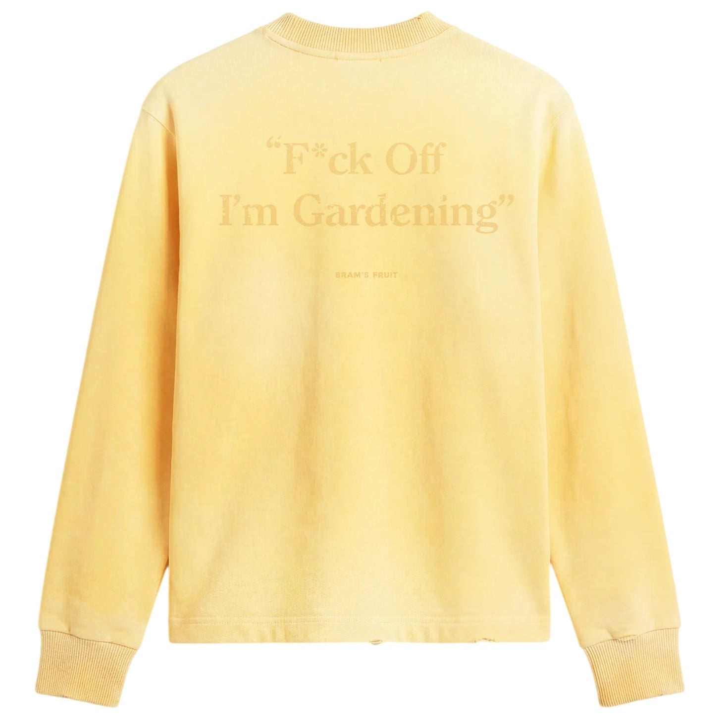 Bram’s Fruit Gardening Distressed Longsleeve T-shirt Geel