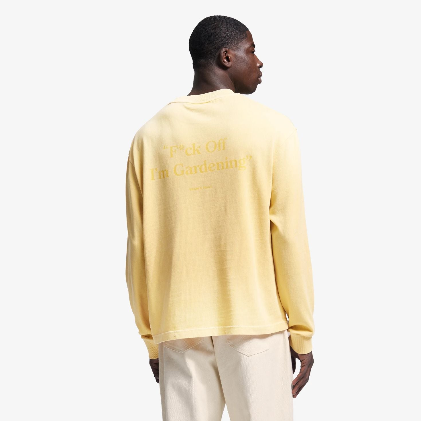 Bram’s Fruit Gardening Distressed Longsleeve T-shirt Geel