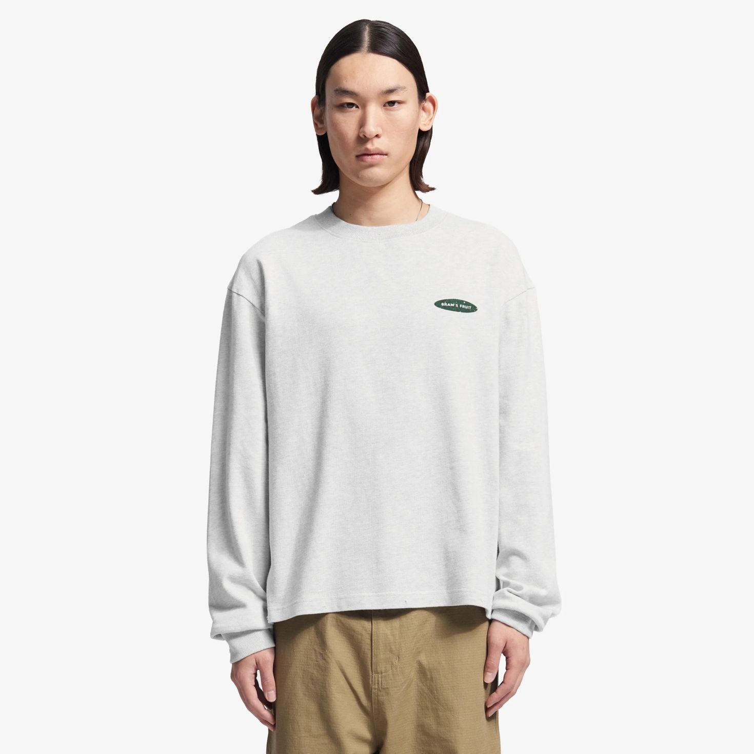 Bram's Fruit Gardening Distressed Longsleeve T-shirt Grijs