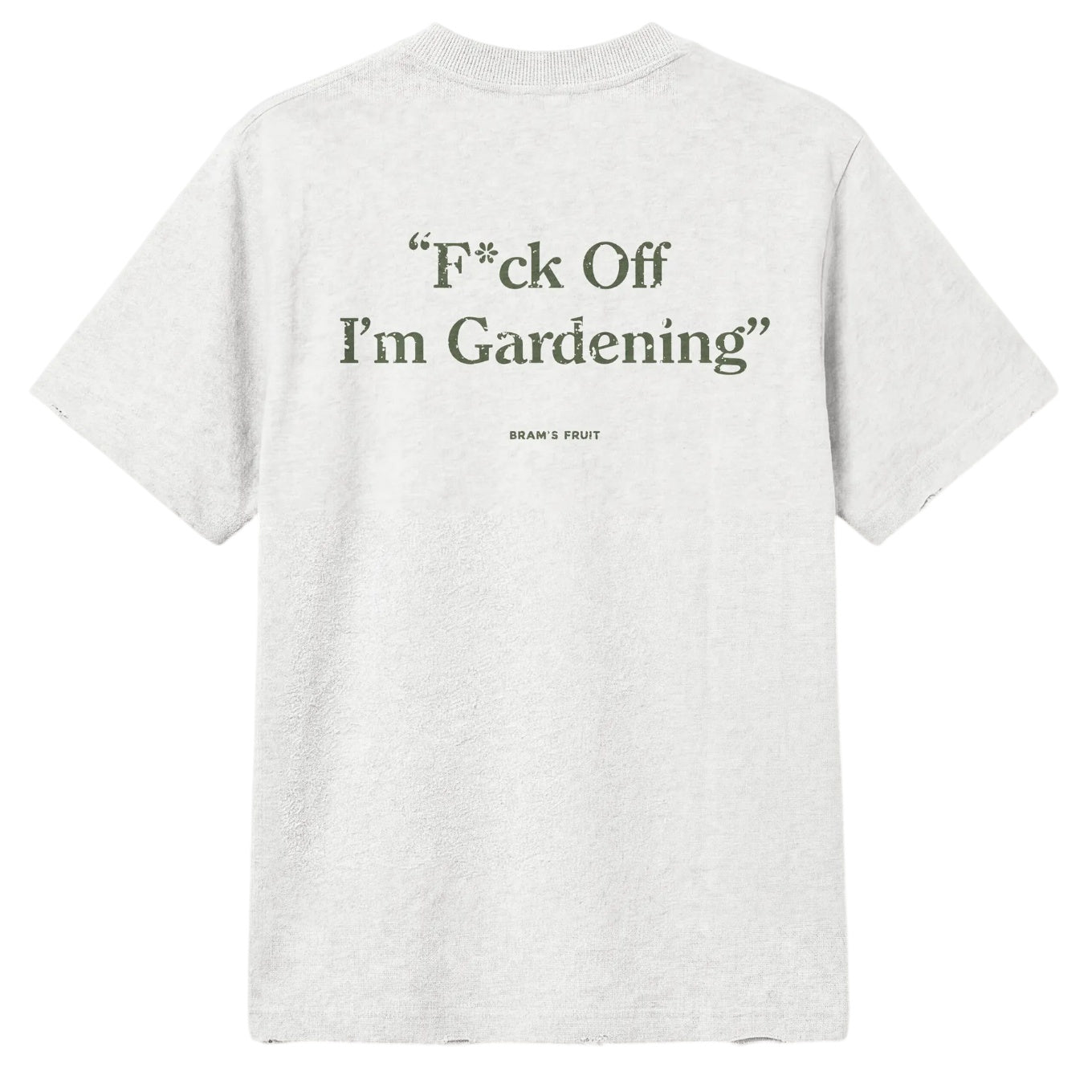 Bram’s Fruit Gardening Distressed T-shirt Grijs