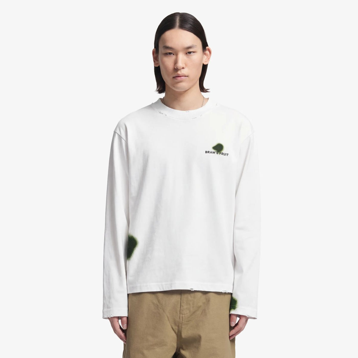 Bram’s Fruit Grass Stain Longsleeve T-shirt Wit