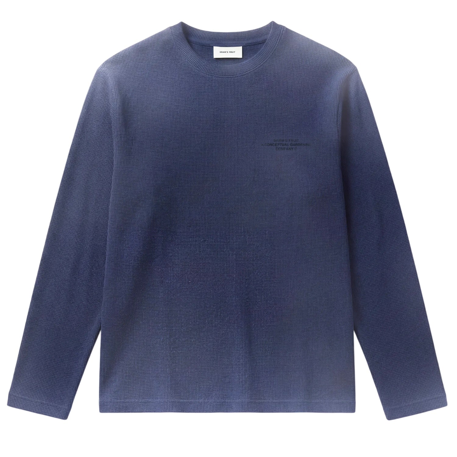 Bram’s Fruit Stamp Waffle Longsleeve T-shirt Donker Blauw