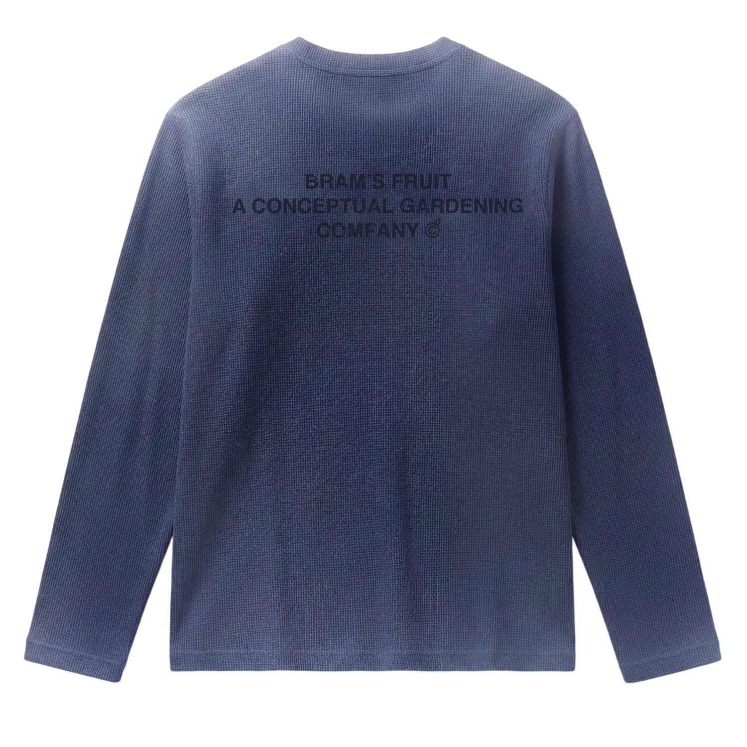 Bram’s Fruit Stamp Waffle Longsleeve T-shirt Donker Blauw