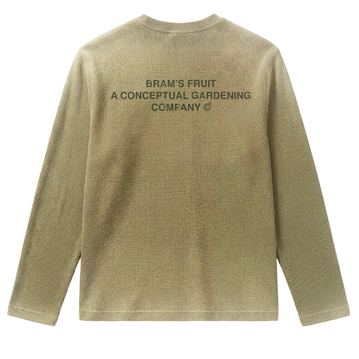 Bram’s Fruit Stamp Waffle Longsleeve T-shirt Donker Groen