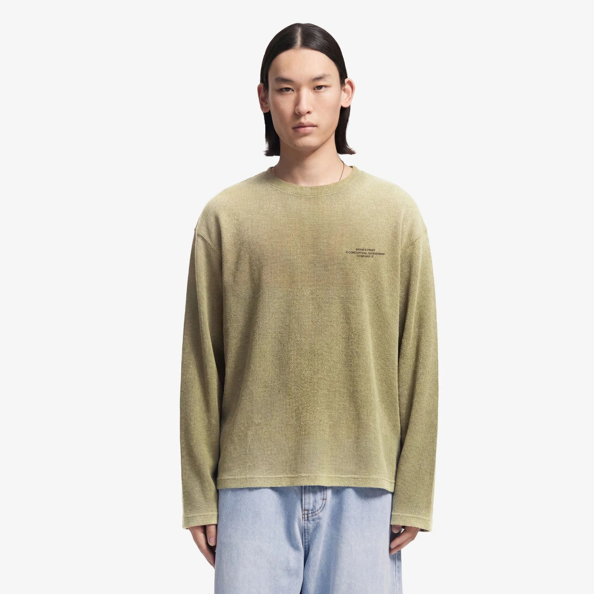 Bram’s Fruit Stamp Waffle Longsleeve T-shirt Donker Groen