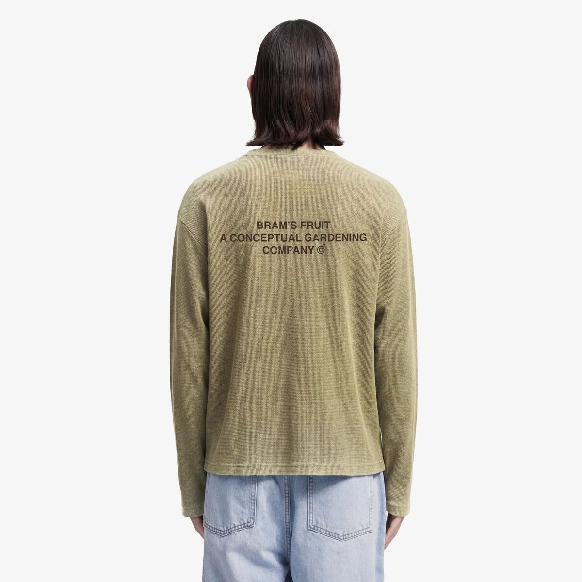 Bram’s Fruit Stamp Waffle Longsleeve T-shirt Donker Groen