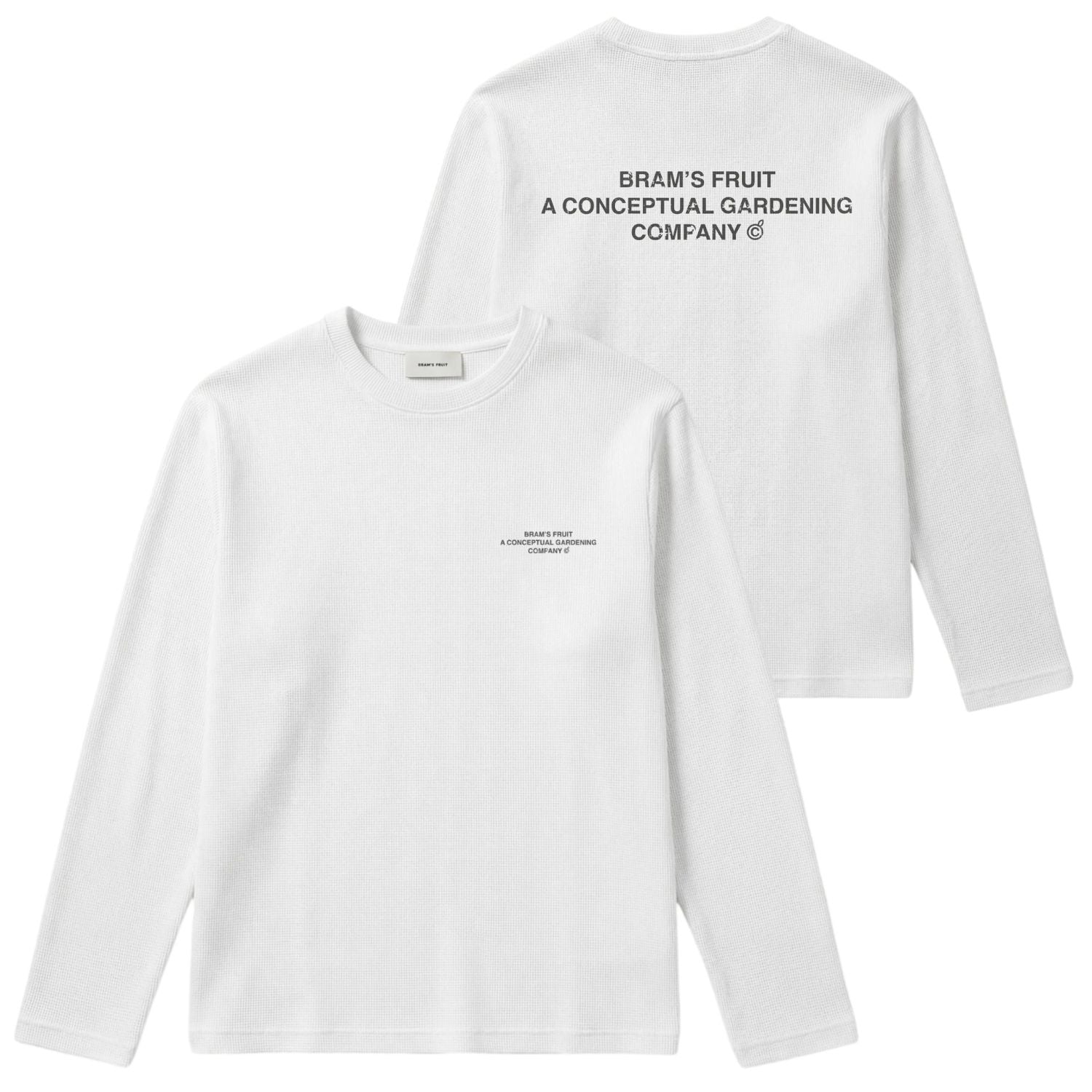 Bram’s Fruit Stamp Waffle Longsleeve T-shirt Wit