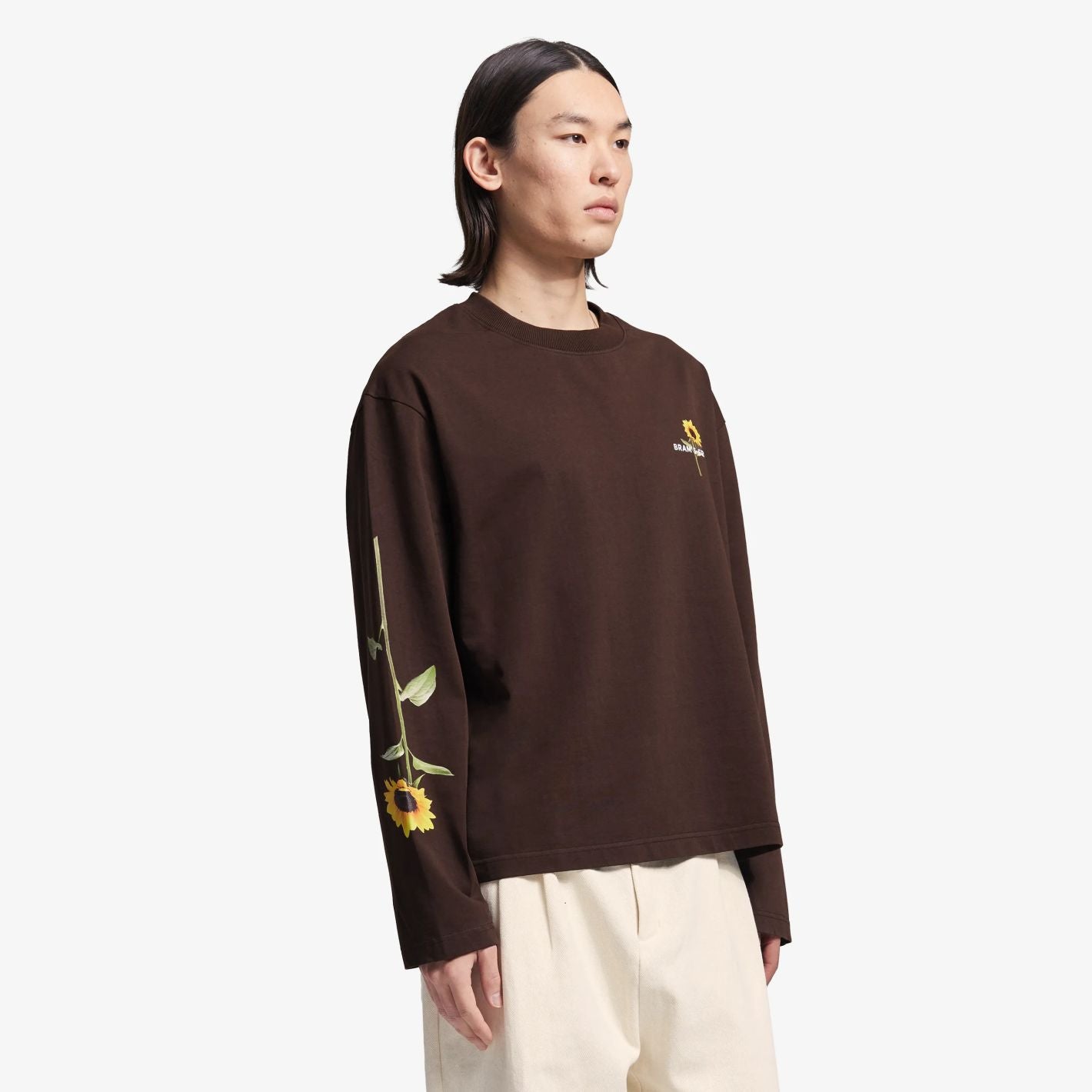 Bram’s Fruit Sunflower Longsleeve T-shirt Bruin
