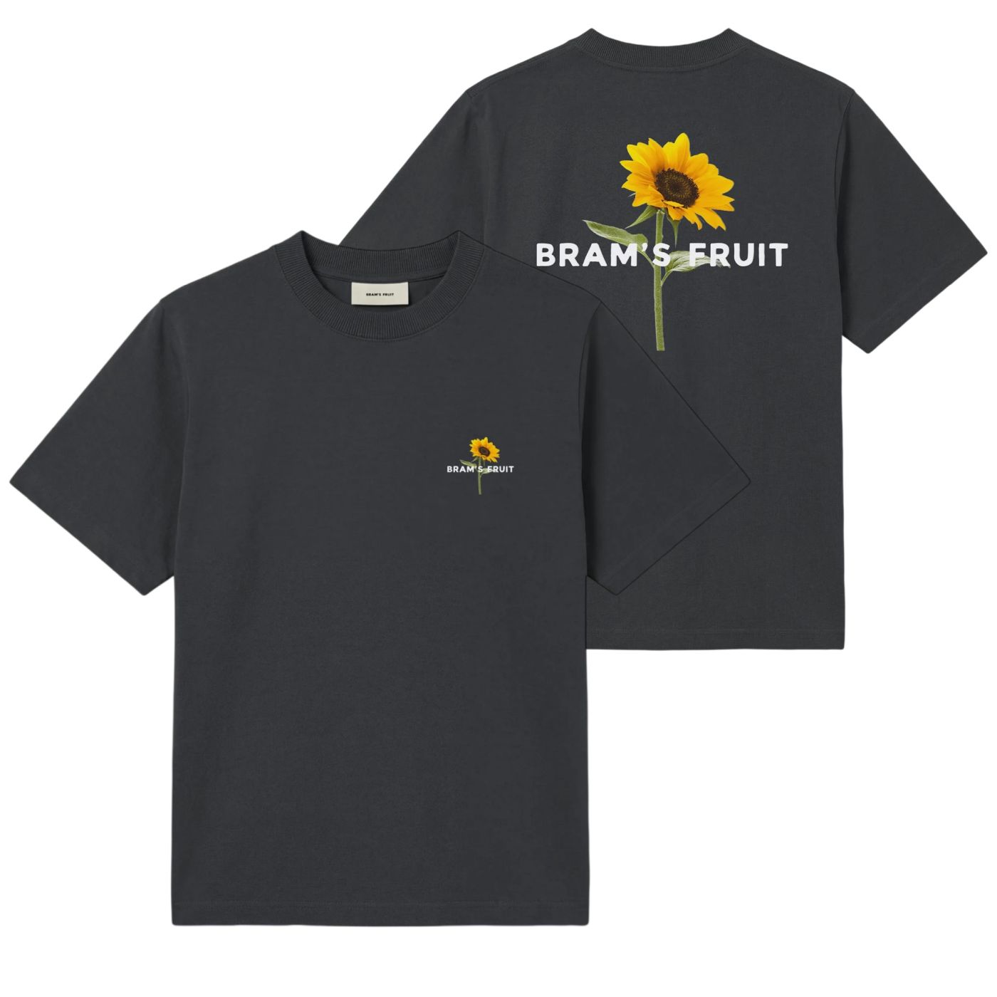 Bram’s Fruit Sunflower T-shirt Zwart