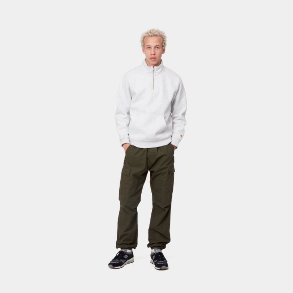 Carhartt Chase Neck Zip Sweater Licht Grijs