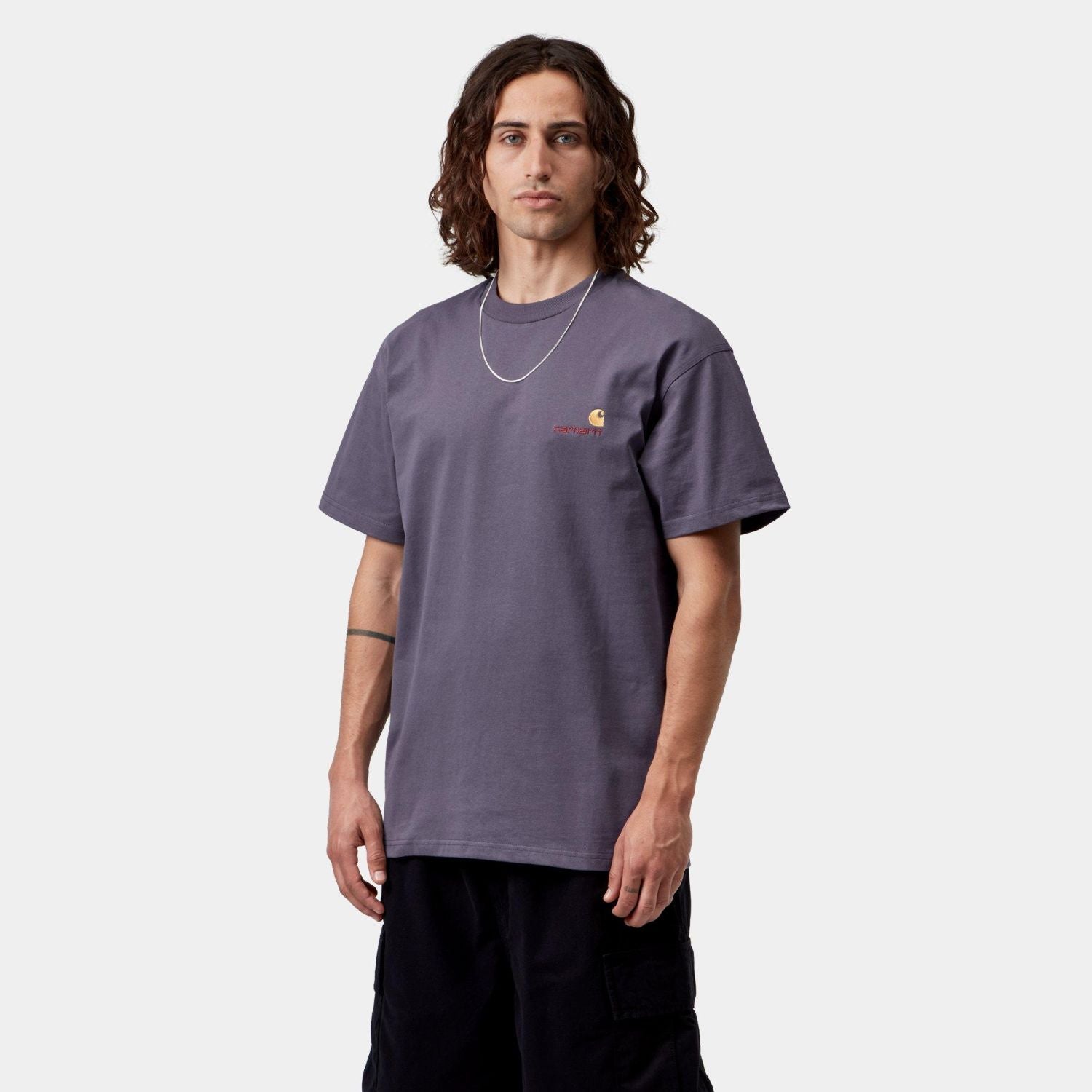 Carhartt WIP American Script T-shirt Paars