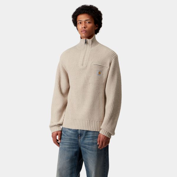 Carhartt WIP Detroit Half Zip Sweater Beige