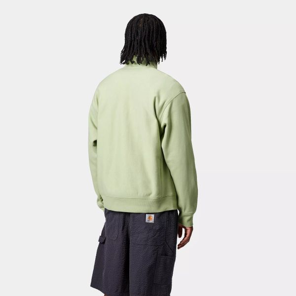 Carhartt WIP Half Zip American Script Sweater Licht Groen