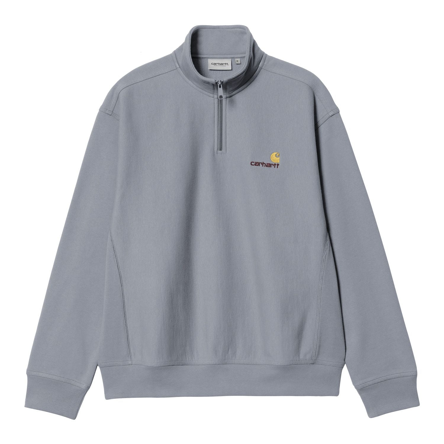 Carhartt WIP Half Zip American Script Sweater Blauw