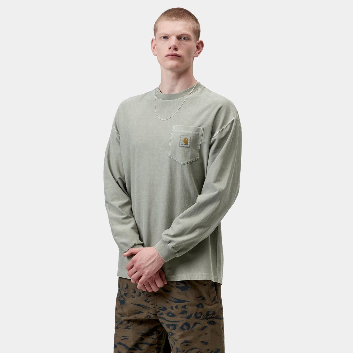 Carhartt WIP Loose Pocket Longsleeve T-shirt Licht Groen