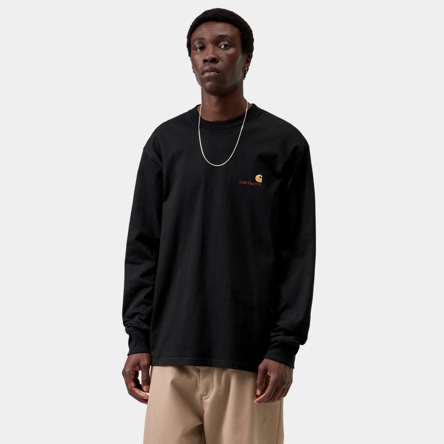 Carhartt WIP American Script Longsleeve T-shirt Zwart