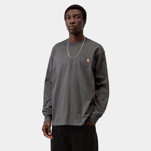 Carhartt WIP American Script Longsleeve T-shirt Antraciet