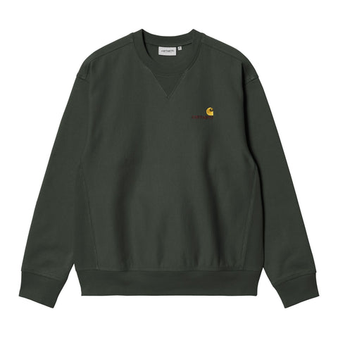 Carhartt WIP American Script Sweater Donker Groen