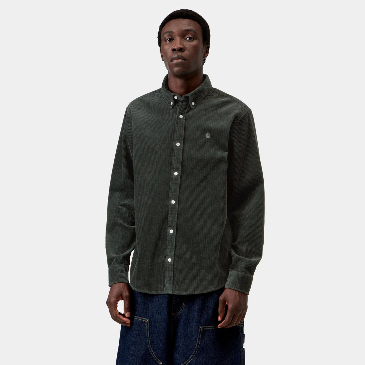 Carhartt WIP Madison Cord Overshirt Donker Groen