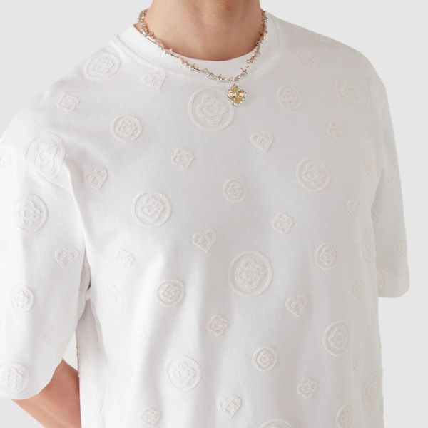 Casablanca Applique Monogram T-shirt Wit