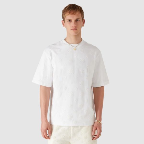 Casablanca Applique Monogram T-shirt Wit