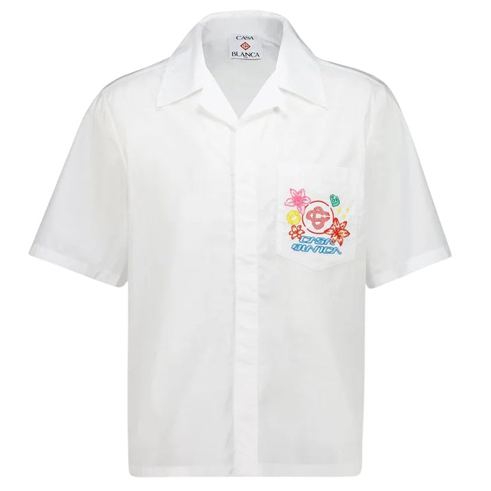 Casablanca Collage D'Icones Graphiques Embroidered Overhemd Wit