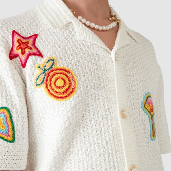 Casablanca Crochet Motif Overhemd Wit