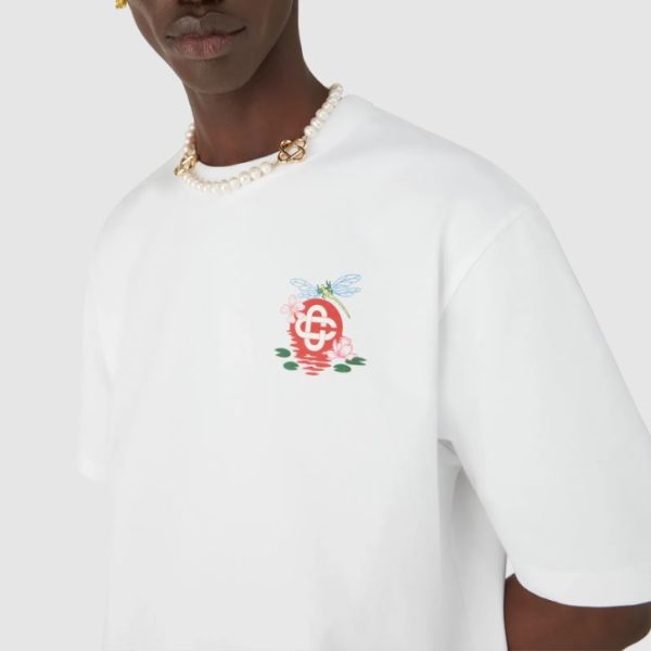 Casablanca Dragonfly Floral Oversized T-shirt Wit