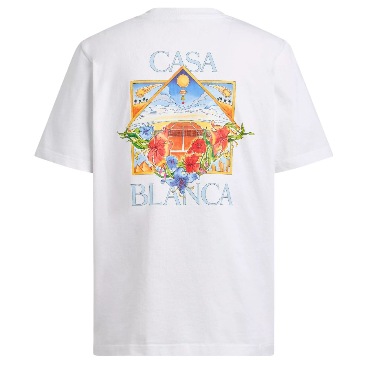 Casablanca Flower Court Icon T-shirt Wit