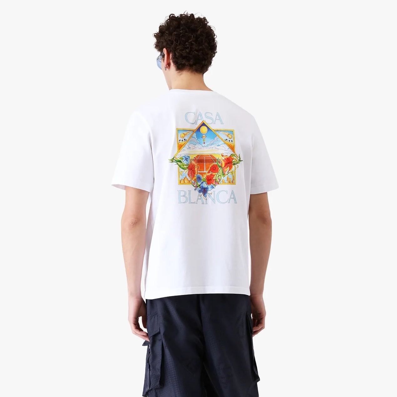 Casablanca Flower Court Icon T-shirt Wit
