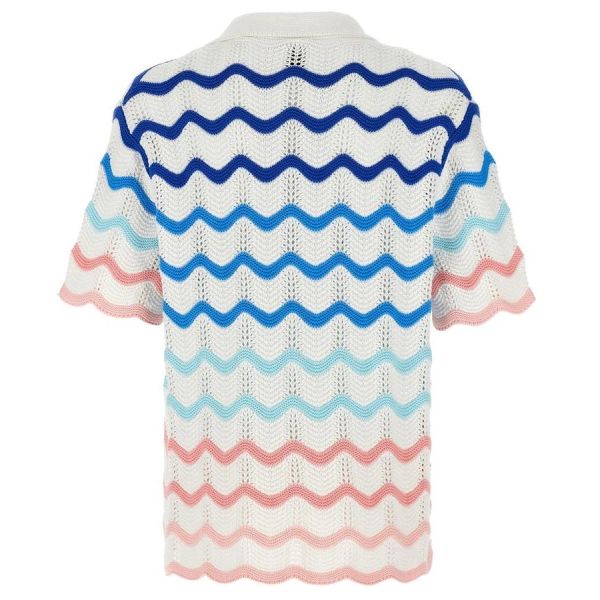 Casablanca Gradient Wave Crochet Overhemd Wit