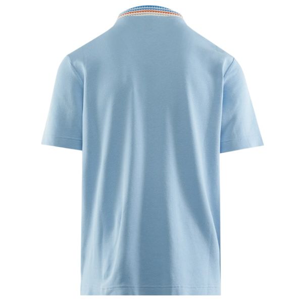 Casablanca Knit Pique Polo Licht Blauw