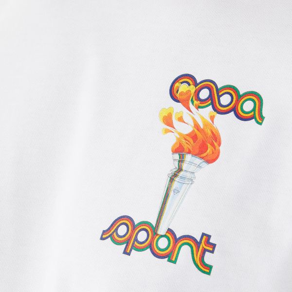 Casablanca La Flamme Du Sport T-shirt Wit
