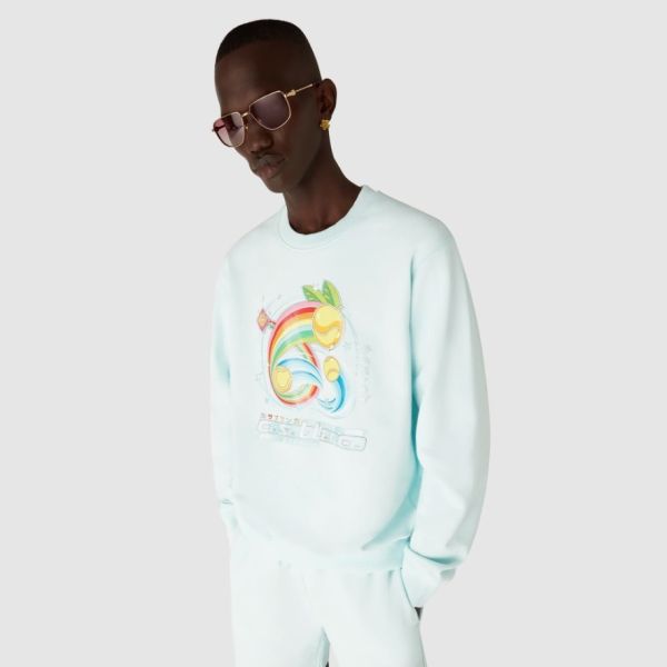 Casablanca Manga Tennis Ball Sweater Licht Blauw