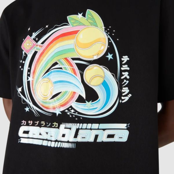 Casablanca Manga Tennis Ball T-shirt Zwart