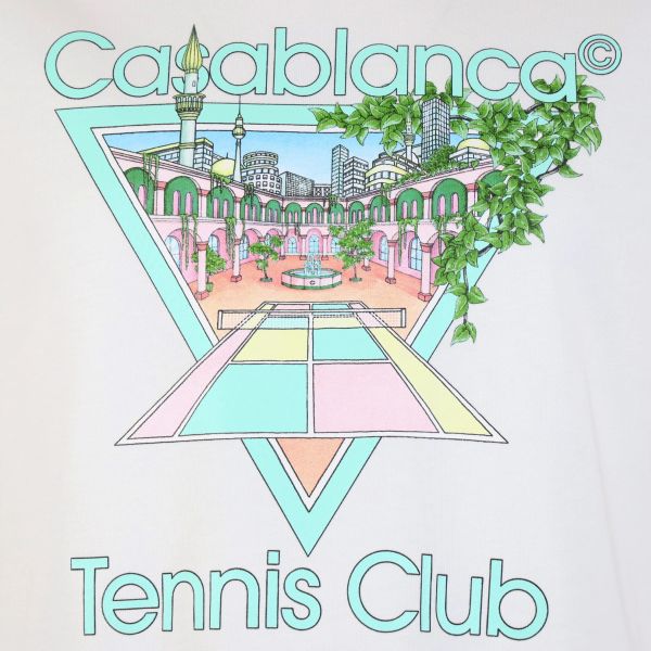 Casablanca Tennis Club Icon T-shirt Wit