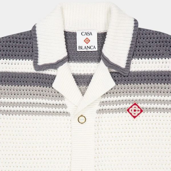 Casablanca Tennis Crochet Overhemd Wit