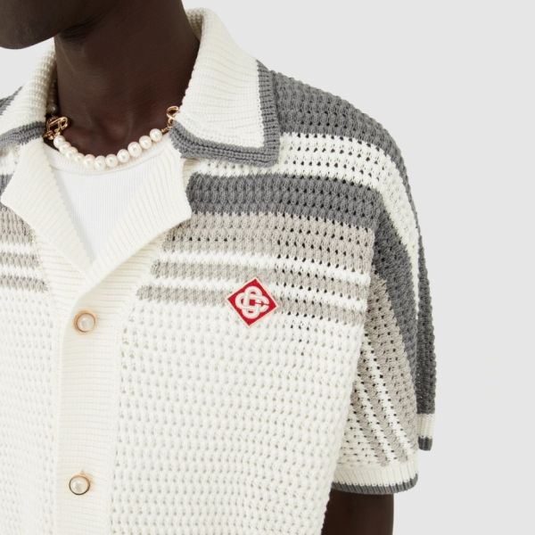 Casablanca Tennis Crochet Overhemd Wit