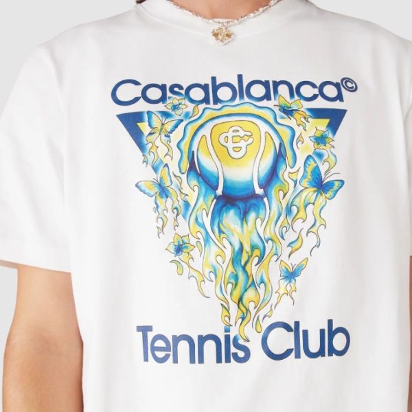 Casablanca Tennis Club Icon T-shirt Wit