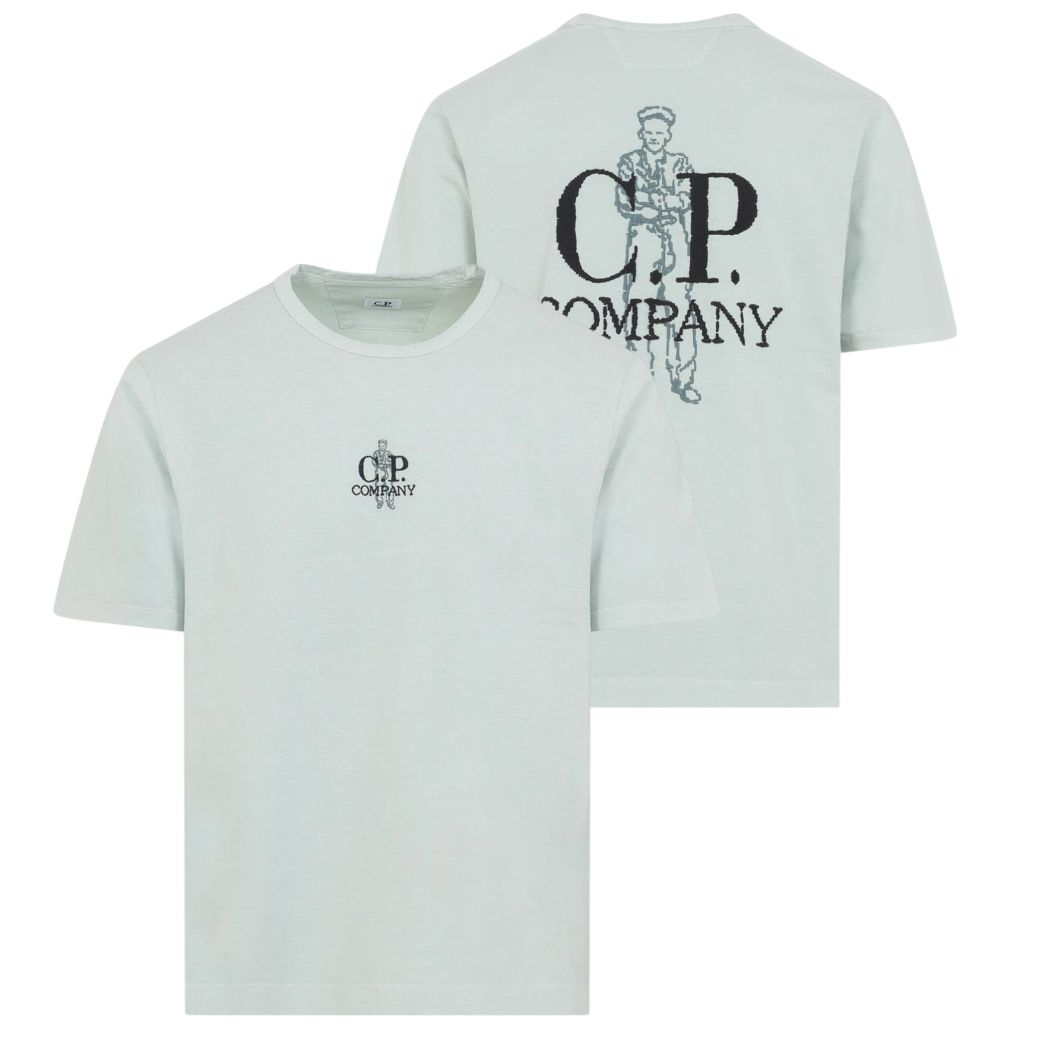 CP Company 1020 Embroidery T-shirt Licht Blauw